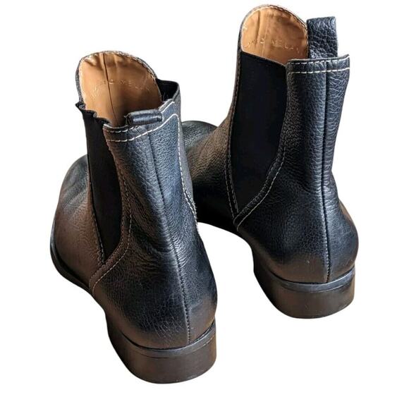 Antonio Melani Chelsea Boots Womens 6 Black Pebbled Italian Leather Ankle Bootie - Picture 5 of 14